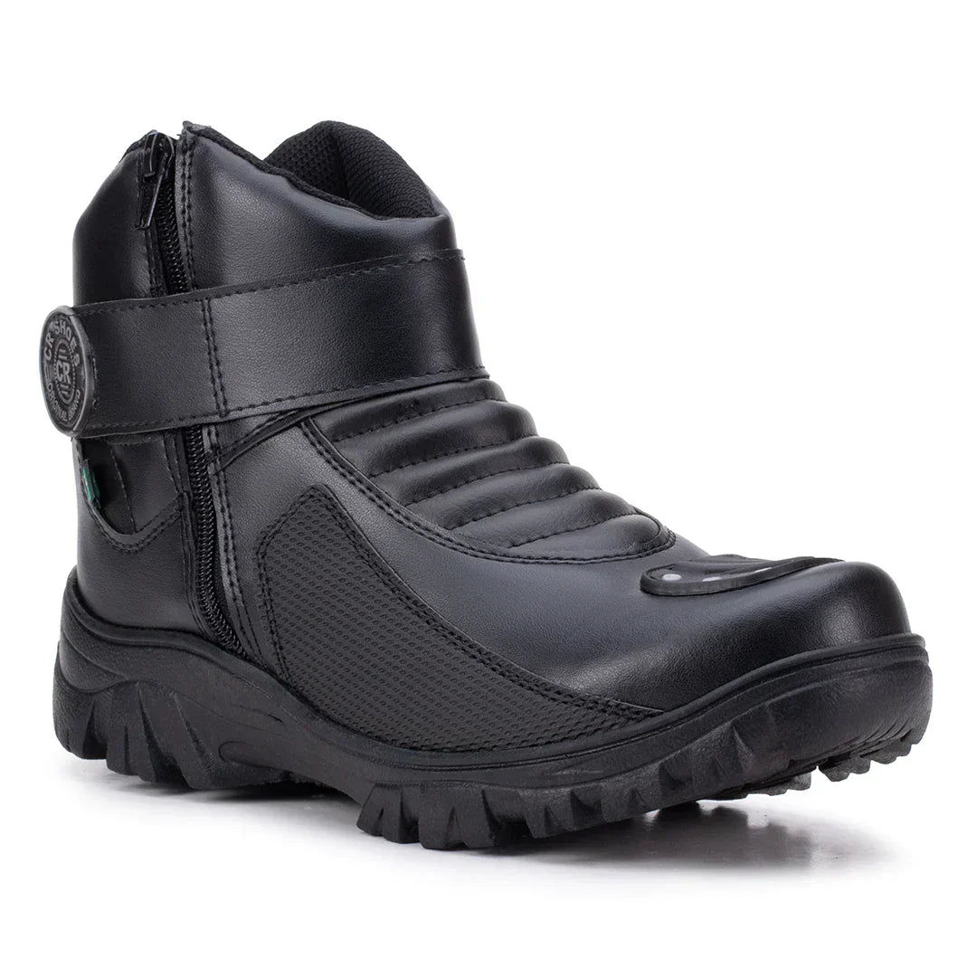 Bota Masculina Biker Militar Monocromática com Zíper Lateral - (Promoção de Inverno 2026)
