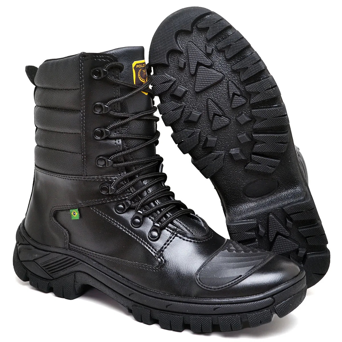 Bota Masculina Militar Monocromática com Zíper e Cadarço - (Promoção de Inverno 2026)