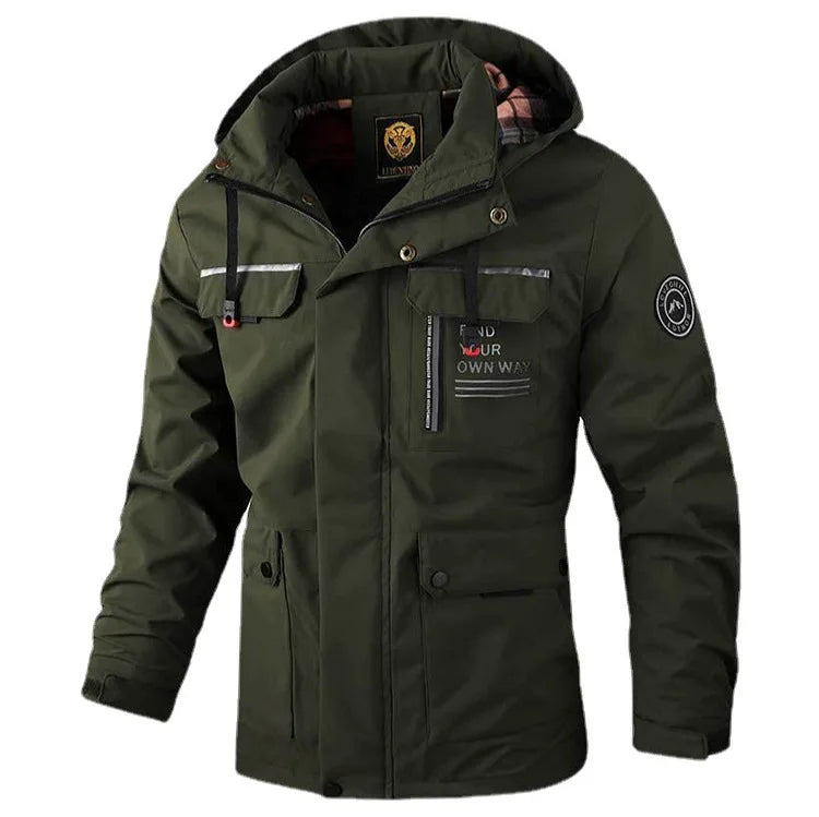 Casaco Masculino Casual Impermeável Com Capuz e Forro - (Promoção de Inverno 2026)
