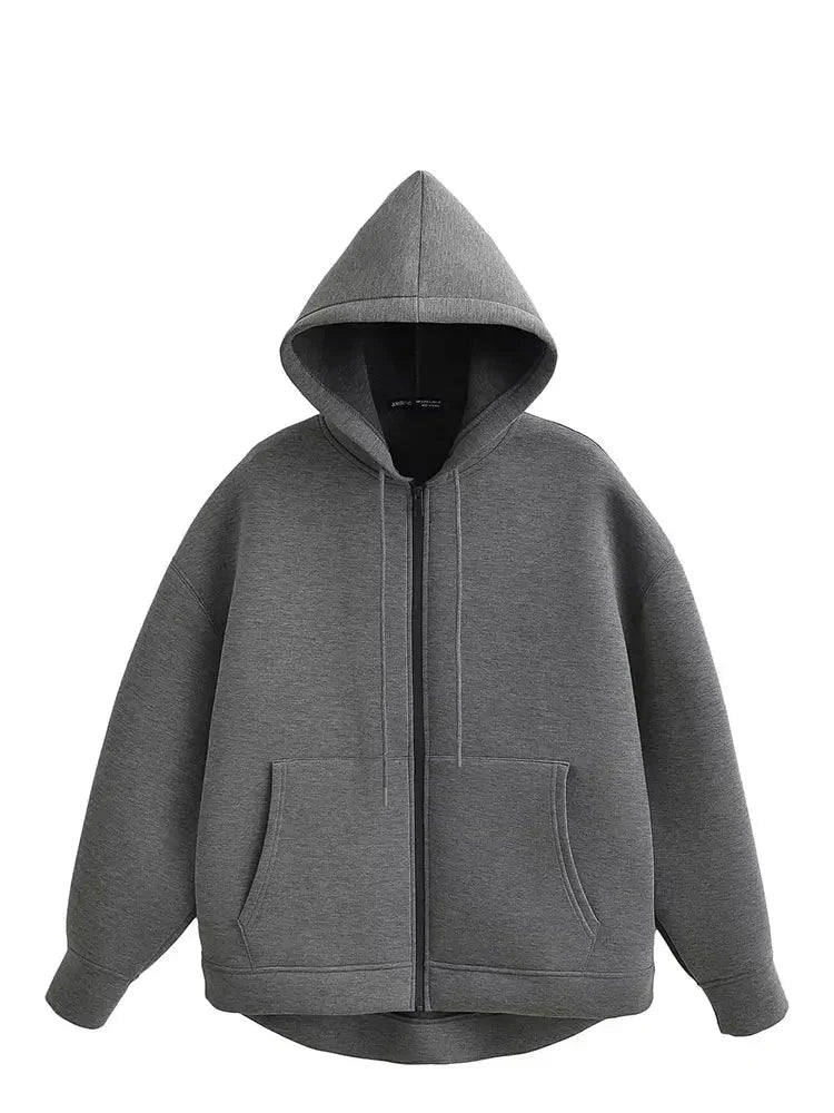 Casaco Feminino com Capuz e Bolsos Oversized - (Promoção de Inverno 2026)