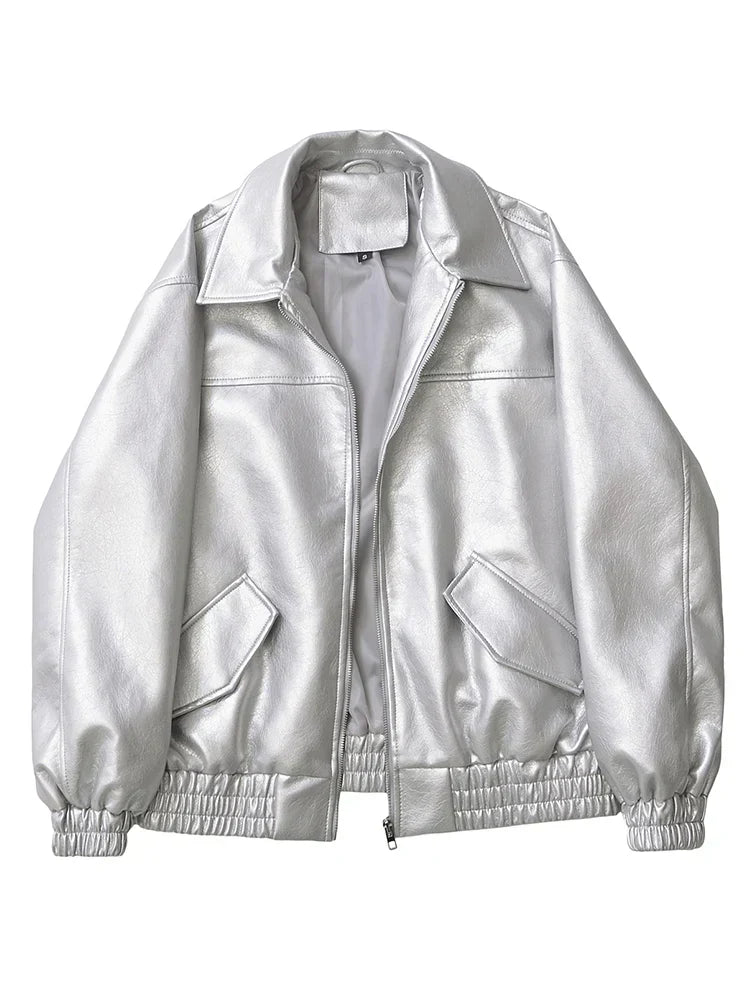 Casaco Feminino Curto em Faux Leather com Toque Vintage - (Promoção de Inverno 2026)