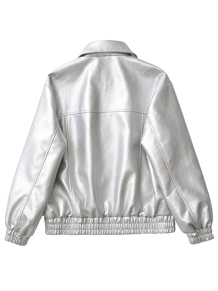Casaco Feminino Curto em Faux Leather com Toque Vintage - (Promoção de Inverno 2026)