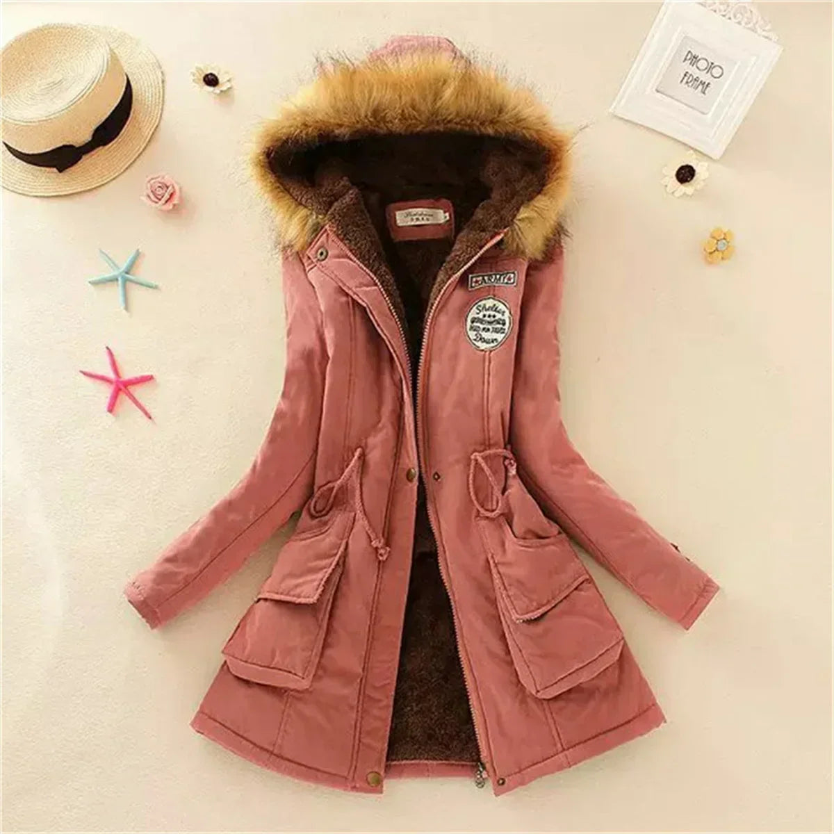 Casaco Feminino com Capuz Forrado a Polar Parka Acolchoada - (Promoção de Inverno 2026)
