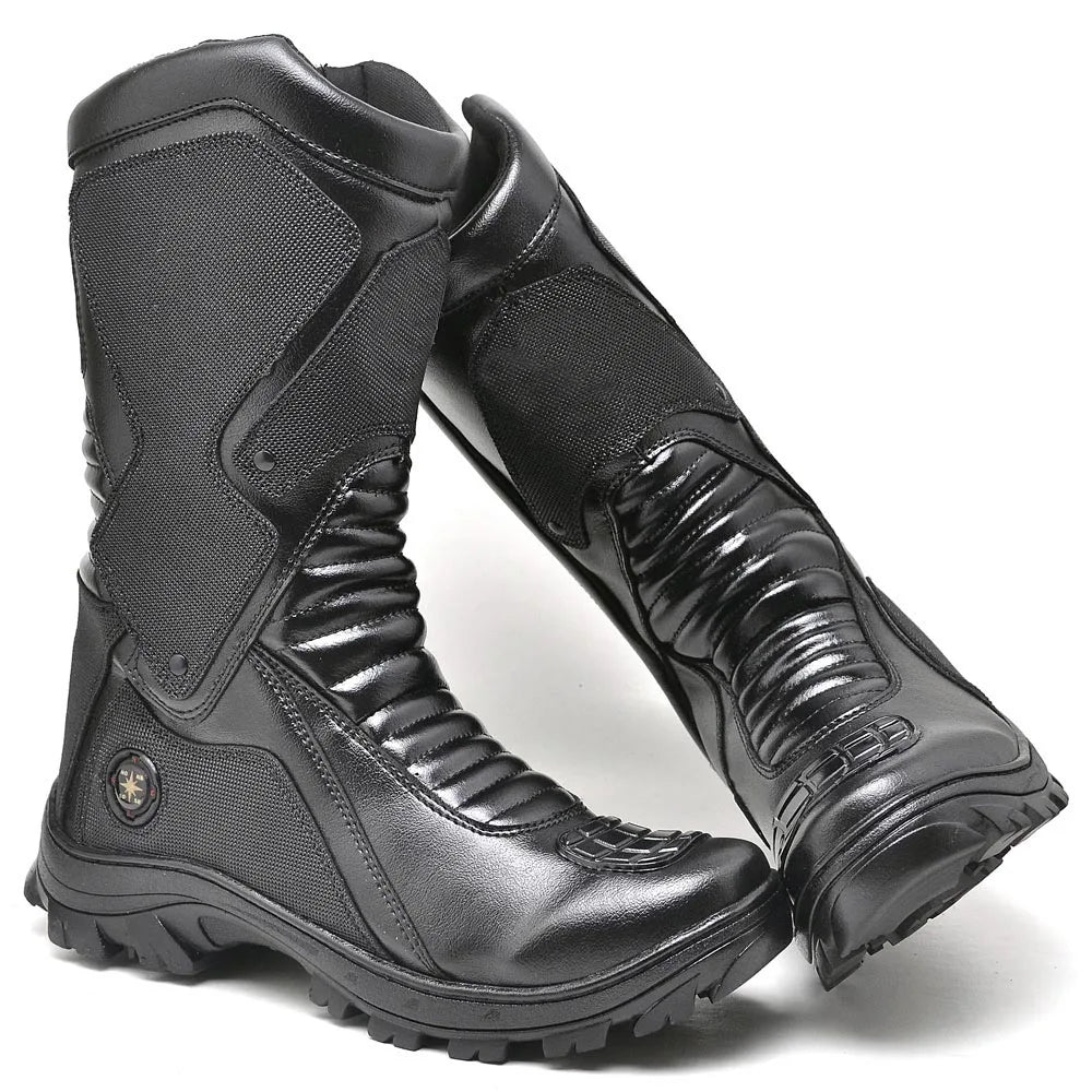Bota Masculina Biker com Proteção Estilo Tornado - (Promoção de Inverno 2026)