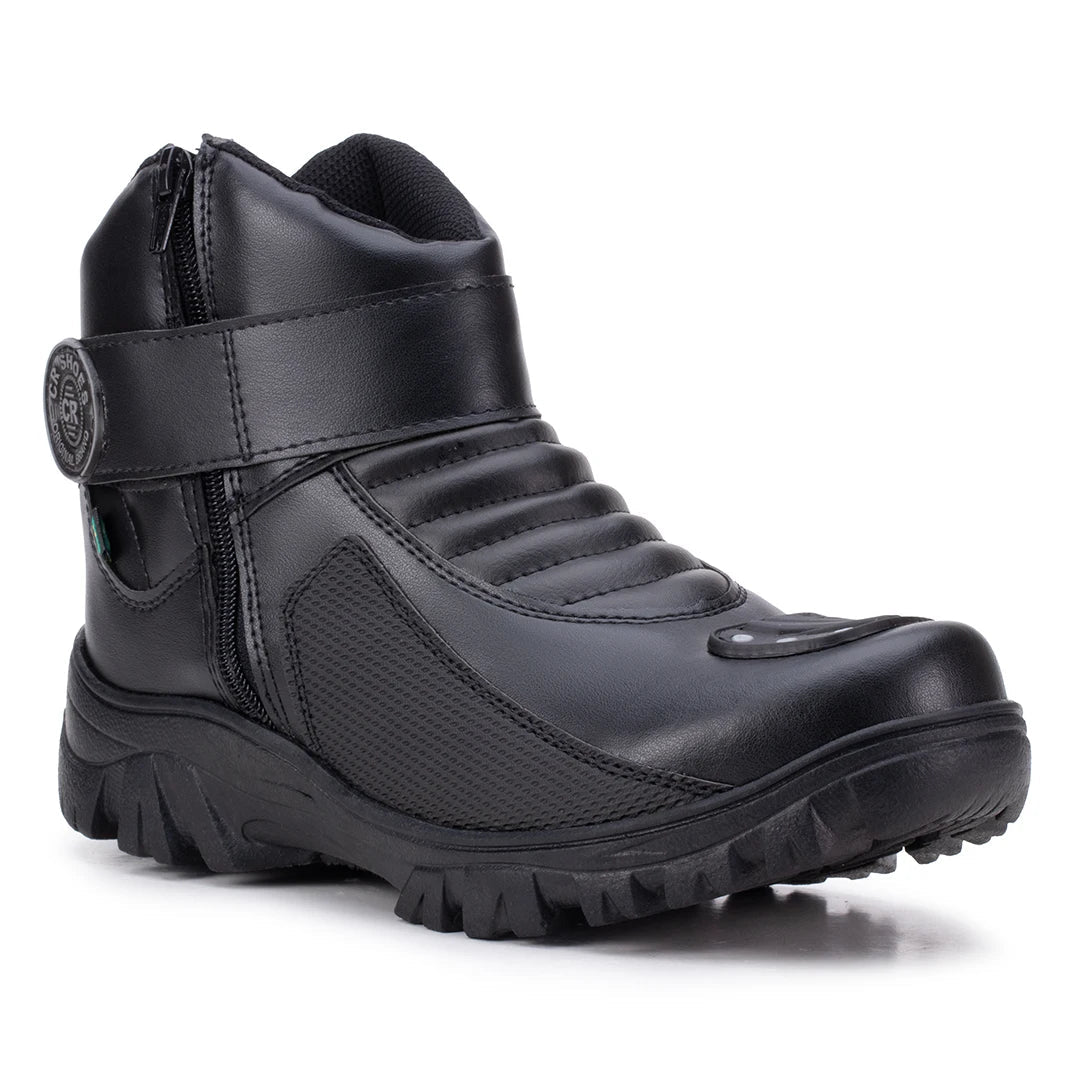 Bota Masculina Biker Militar Monocromática com Zíper Lateral - (Promoção de Inverno 2026)