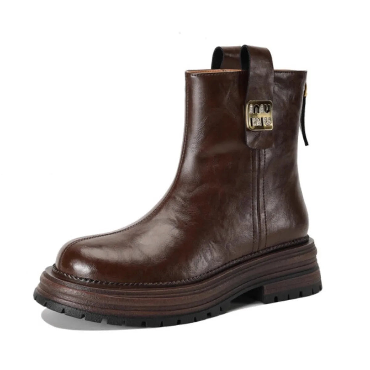 Bota Feminina Vintage com Salto Médio e Forro Design Fashion Solado Grosso – (Promoção de Inverno 2026)