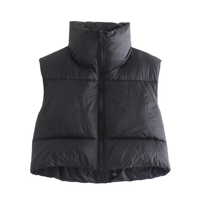 Colete Feminino Acolchoado sem Mangas Gola Alta em Algodão - (Promoção de Inverno 2026)