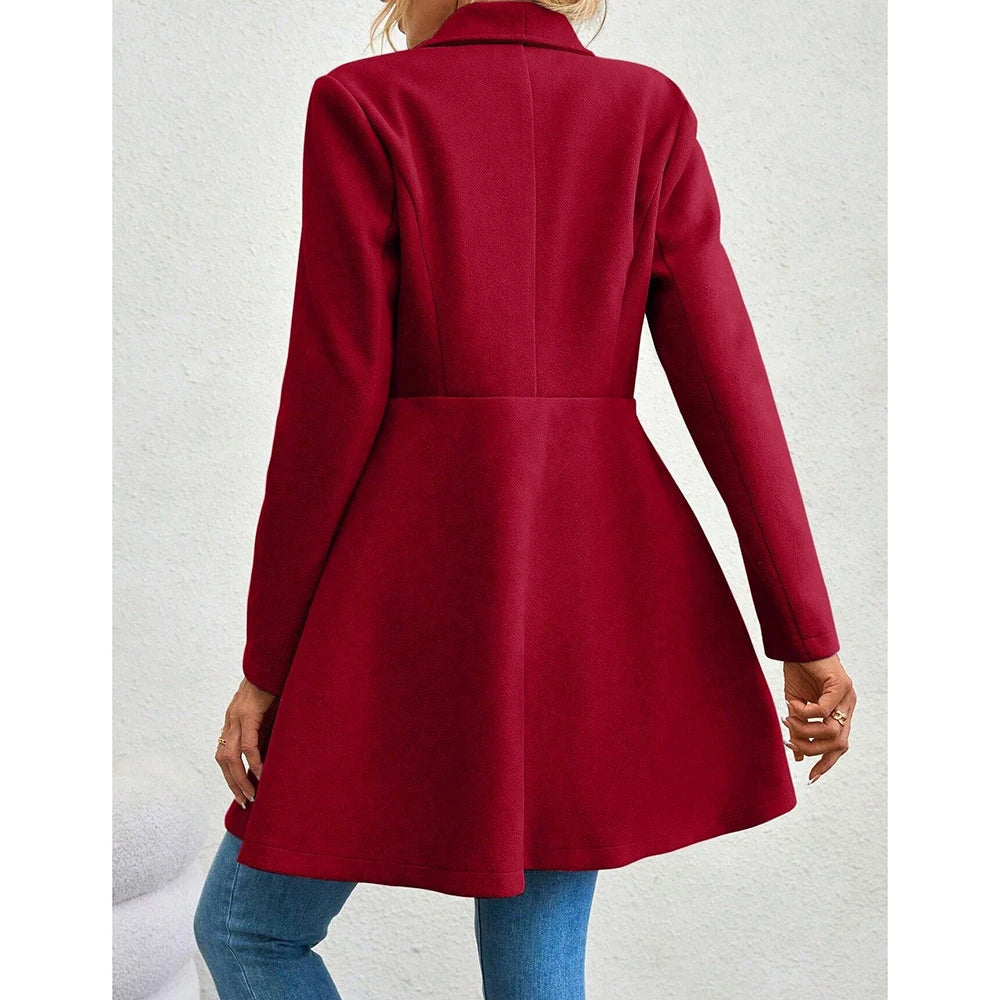 Casaco Feminino de Inverno com Gols Lapel e Botões - (Promoção de Inverno 2026)