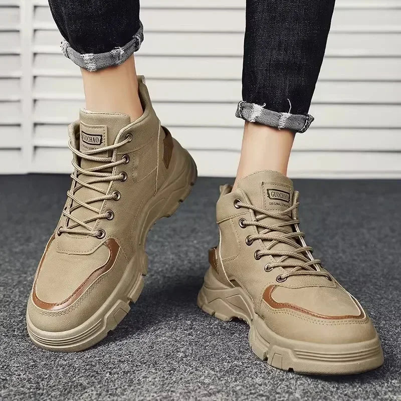Bota Masculina de Cano Curto Estilo Britânico Antiderrapante Confortável – (Promoção de Inverno 2026)