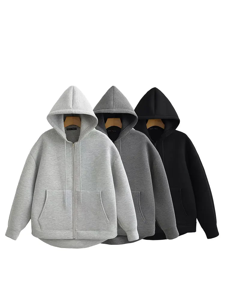 Casaco Feminino com Capuz e Bolsos Oversized - (Promoção de Inverno 2026)