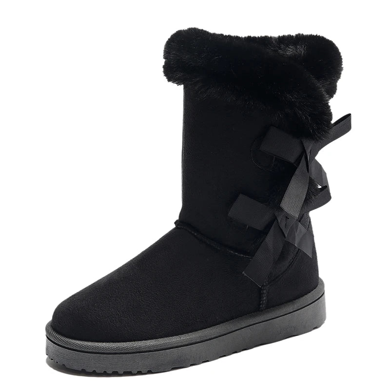 Bota Feminina com Laço Cano Curto Solado Plataforma – (Promoção de Inverno 2026)