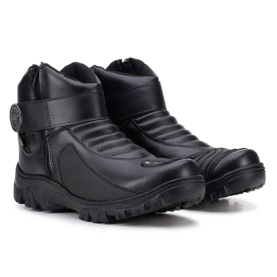Bota Masculina Biker Militar Monocromática com Zíper Lateral - (Promoção de Inverno 2026)