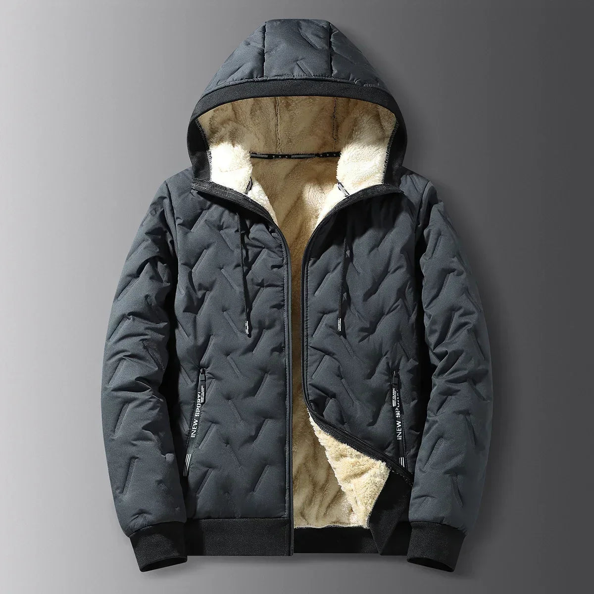 Casaco Masculino de Inverno com Capuz Forro Polar Gola Alta - (Promoção de Inverno 2026)