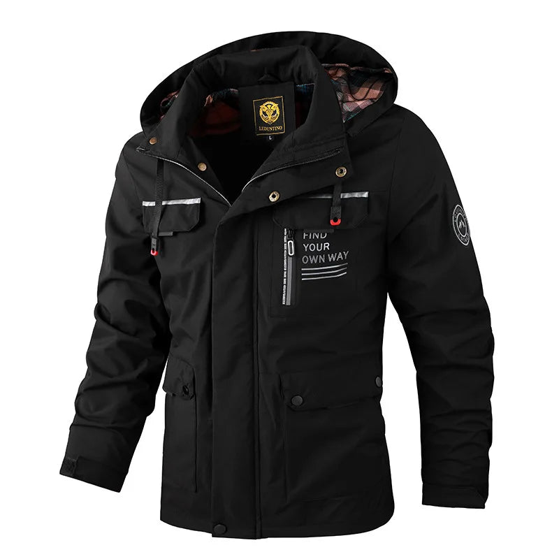 Casaco Masculino Casual Impermeável Com Capuz e Forro - (Promoção de Inverno 2026)