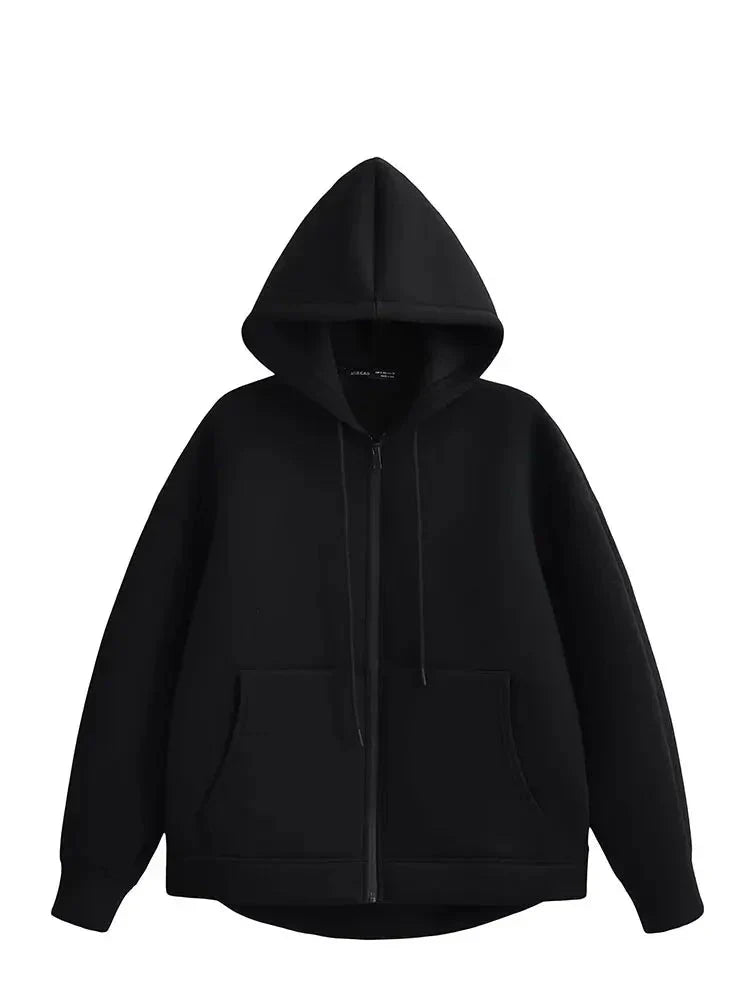 Casaco Feminino com Capuz e Bolsos Oversized - (Promoção de Inverno 2026)