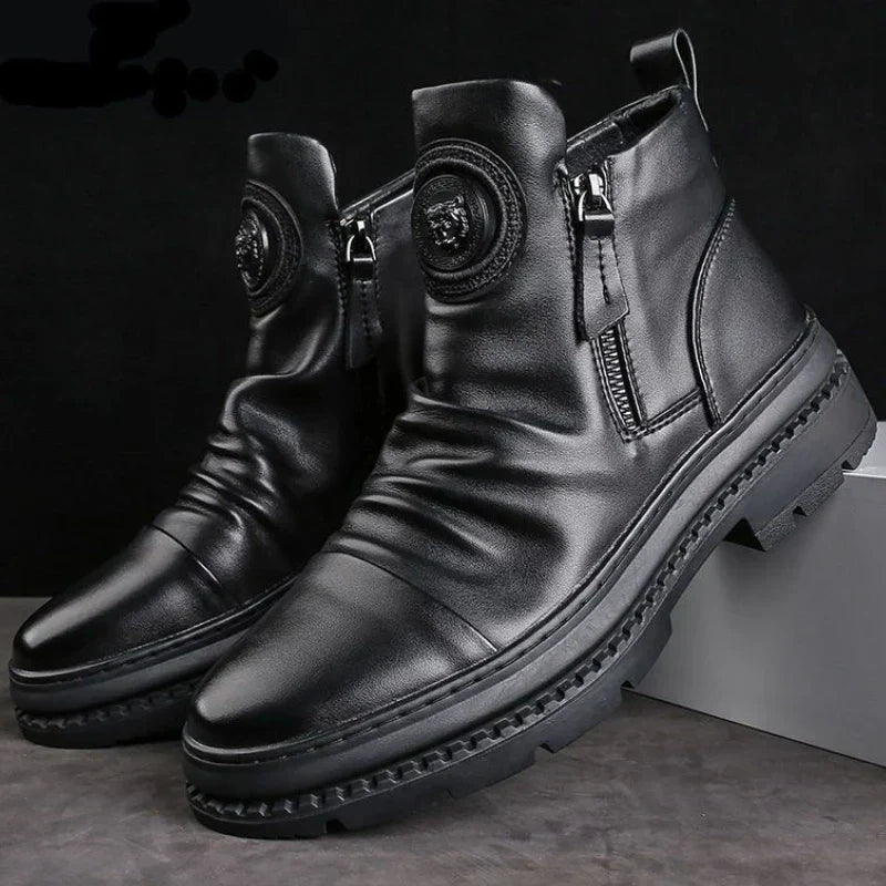 Bota Masculina Cano Alto com Zíper Lateral - (Promoção de Inverno 2026)