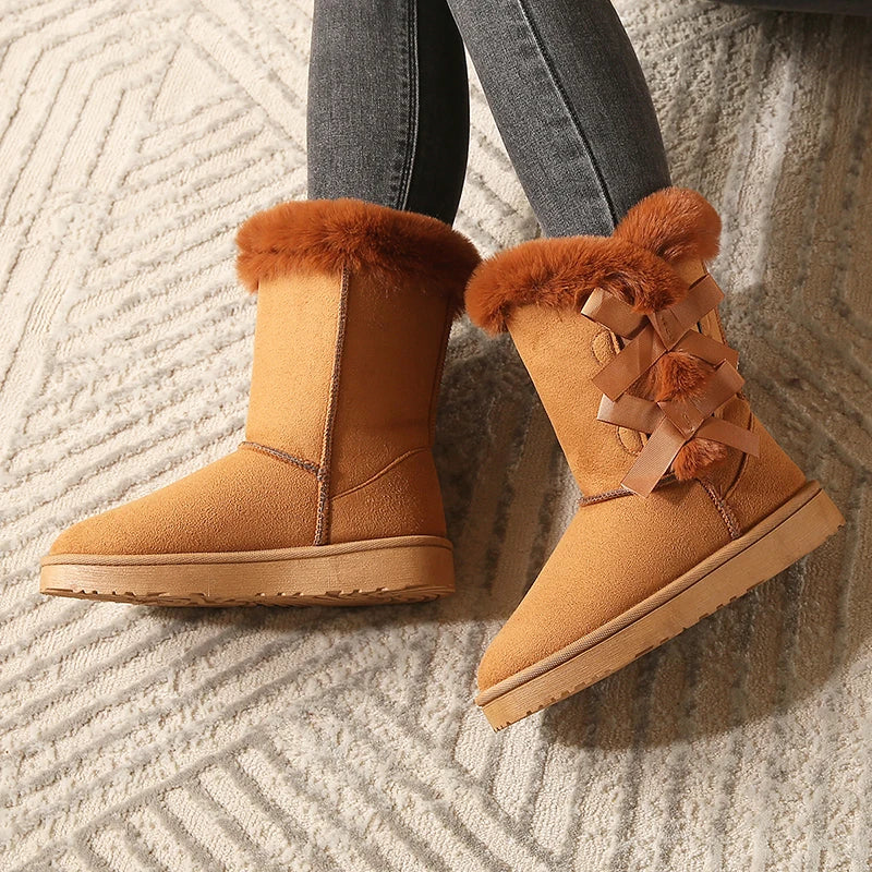 Bota Feminina com Laço Cano Curto Solado Plataforma – (Promoção de Inverno 2026)