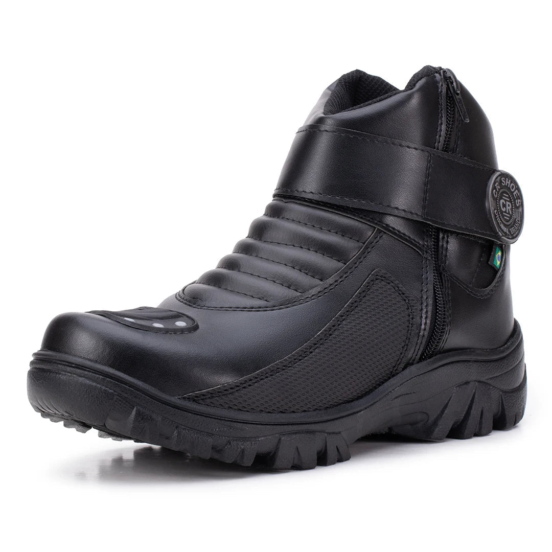 Bota Masculina Biker Militar Monocromática com Zíper Lateral - (Promoção de Inverno 2026)