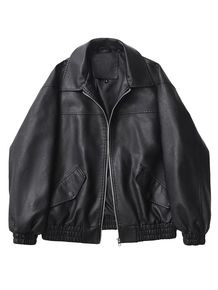 Casaco Feminino Curto em Faux Leather com Toque Vintage - (Promoção de Inverno 2026)