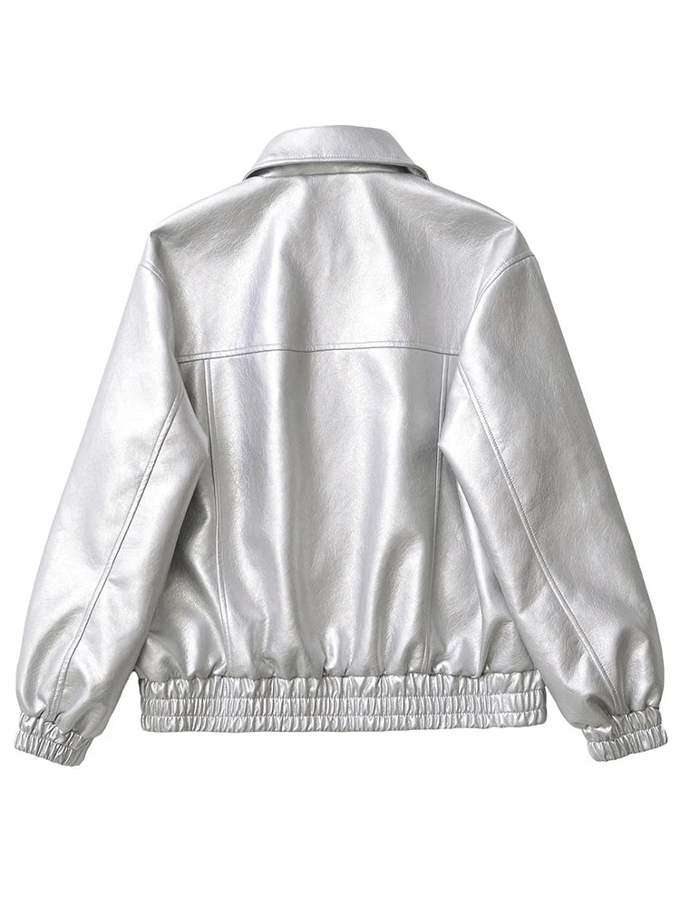 Casaco Feminino Curto em Faux Leather com Toque Vintage - (Promoção de Inverno 2026)