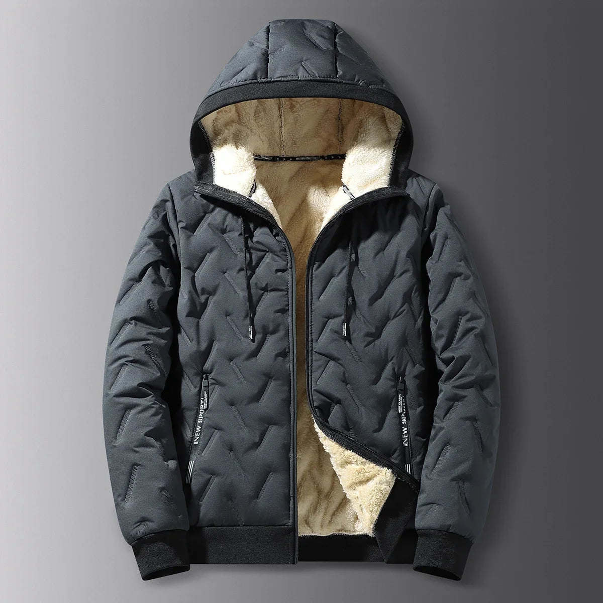 Casaco Masculino de Inverno com Capuz Forro Polar Gola Alta - (Promoção de Inverno 2026)