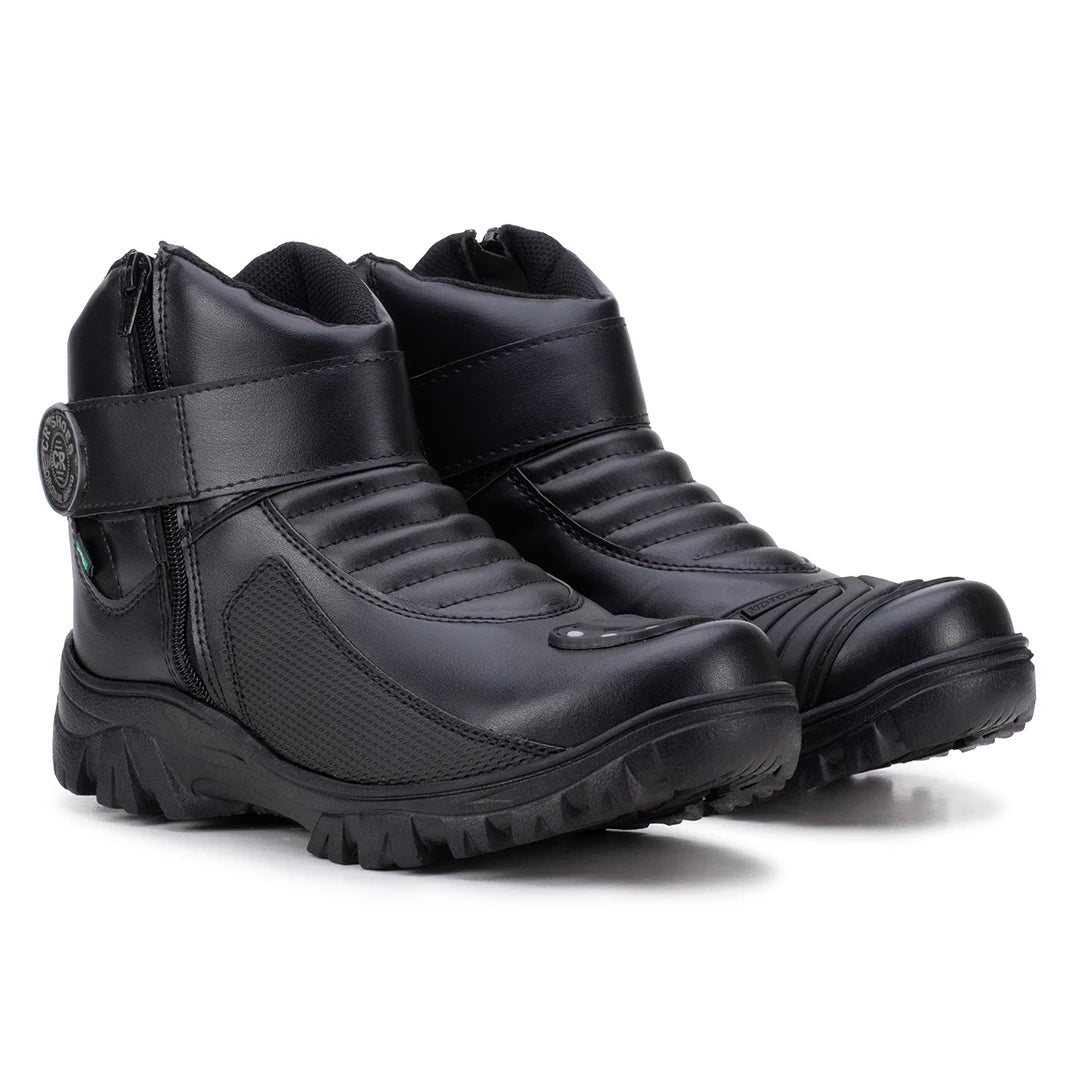 Bota Masculina Biker Militar Monocromática com Zíper Lateral - (Promoção de Inverno 2026)