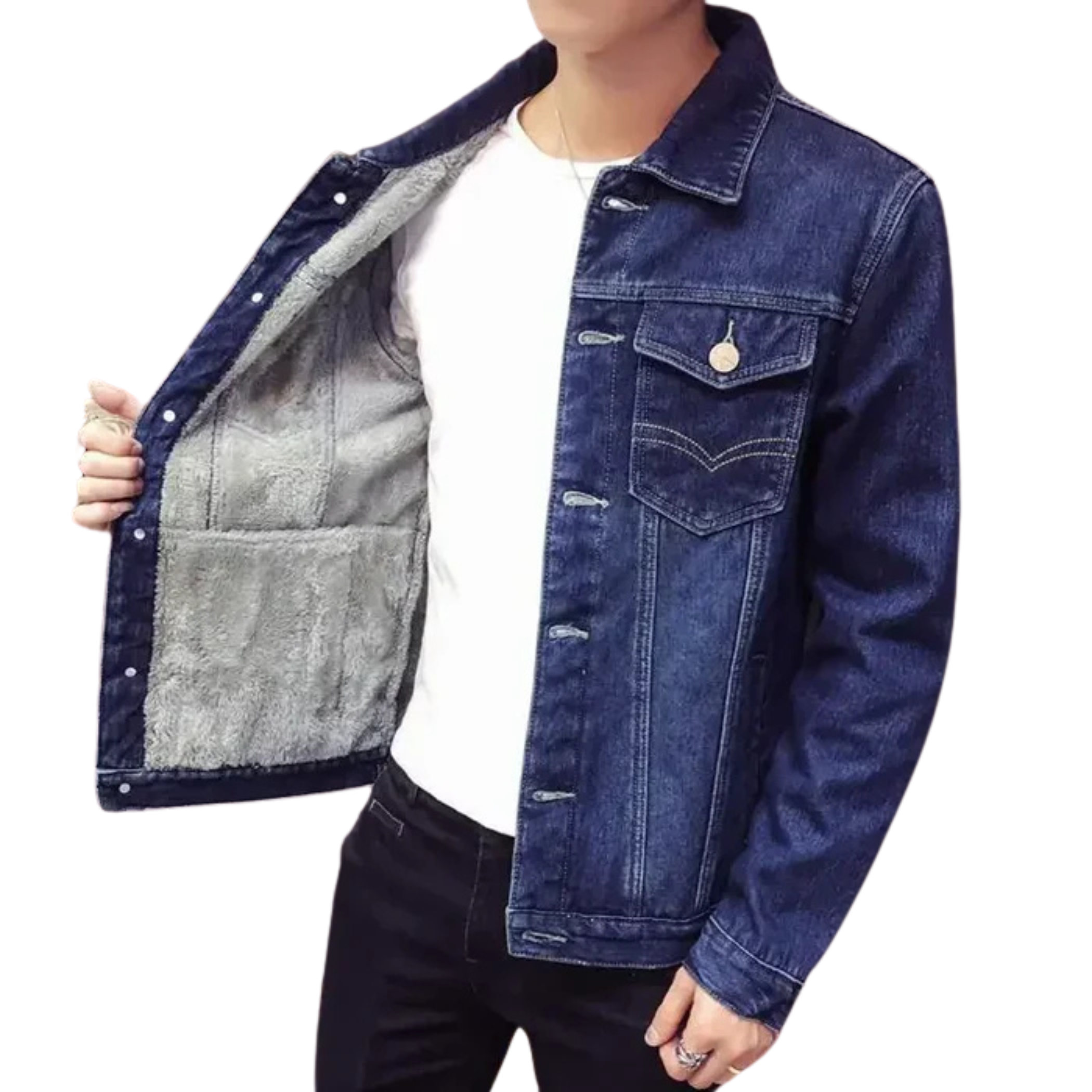 Jaqueta Jeans Masculina Peludo Style - (PROMOÇÃO DE INVERNO 2026)